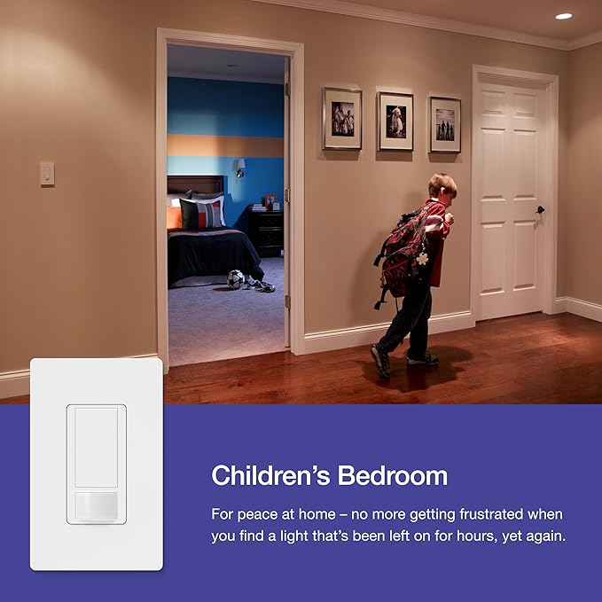 Lutron Maestro Motion Sensor Light Switch Indoor for Bathroom, Garage, Laundry Room, Any Bulbs, Occupancy Vacancy Sensor, Single-Pole, MS-OPS2-GR, Gray