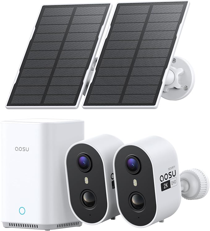 aosu Solar Security Cameras Wireless Outdoor, 2K HD Home Security Camera System by AOSUSecurityOffical