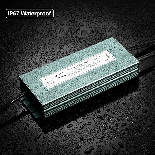 LLTOP LED Driver 400 Watts 110V/120V AC to 12V DC 33.3A Power Supply Waterproof Low Voltage Transformer Converter for Indoor Outdoor LED Lights