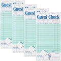 4 Pack Green Guest Checks Books for Servers Server Note Pads, Waiter Checkbook, Waitress Notepad for Restaurants, Paper Checks 50 Sheets/Pack, 200 Total Tickets