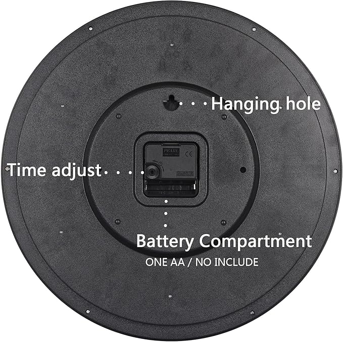 OSTAR Big Large Billiard Pool Ball Wall Clock, Battery Operated, Cue Hand, Non Ticking Quality Quartz, 14" Snooker Game