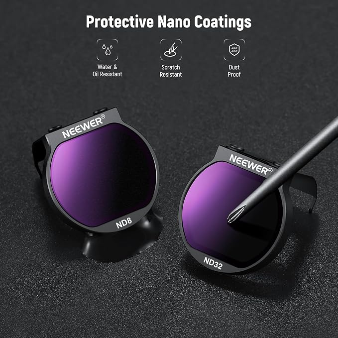 Neewer ND Filter Set for NEO Drone, 4 Pack ND8/ND16/ND32/ND64 Neutral Density - Image 6