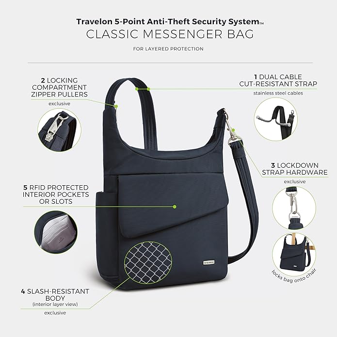 Travelon Anti-Theft Classic Messenger Bag - Image 3