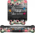 Keyboard Wrist Rest + Mouse Pad Wrist Support Set with Coasters, Non-Slip PU Base Ergonomic Mousepad for Home Office Working Studying Easy Typing & Pain Relief, Floral Quote Live Laugh Love