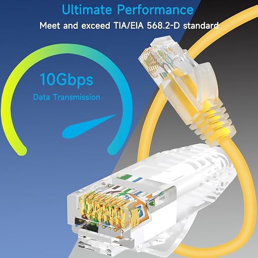 Cat6a Slim Ethernet Patch Cable 1.5 ft, Cat6a Patch Cable - Image 2