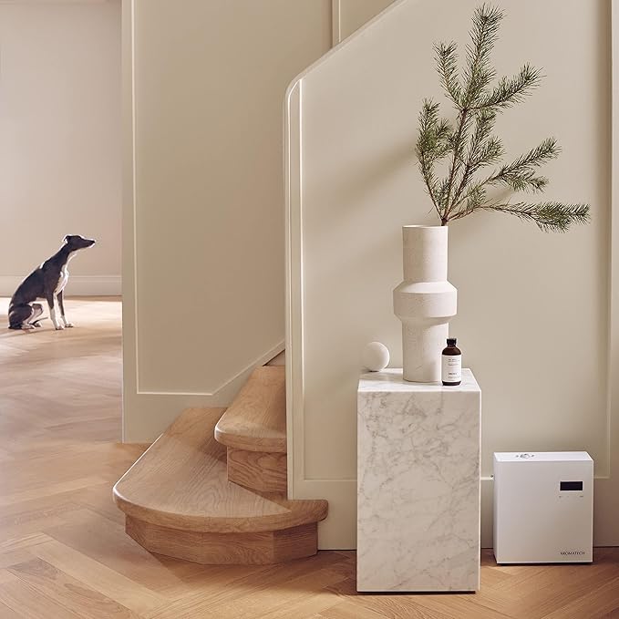 AromaTech AromaPro Bluetooth Essential Oil Diffuser for Aromatherapy Oils, Nebulizing Diffusion System, Heat-Free System for Home or Commercial Use, Covers up to 4,000 Square feet (White)