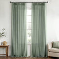 Memory Trained Pinch Pleated Curtains 108 Inches Long, Viral Linen Pinch Pleat by ANRODUO