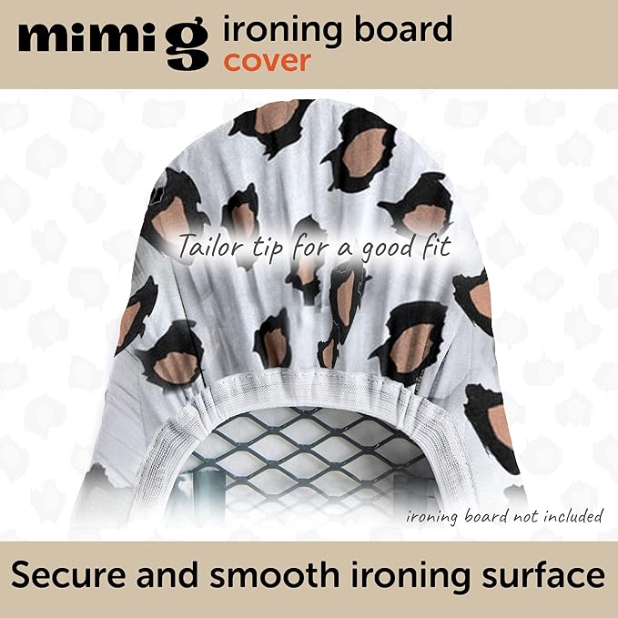 oliso Ironing Board Cover – 100% Cotton with Professional Felt Pad, Fits Standard 54" x 15" Boards – Secure Fit with Wide Elastic Edge & Adjustable Straps – Mimi G