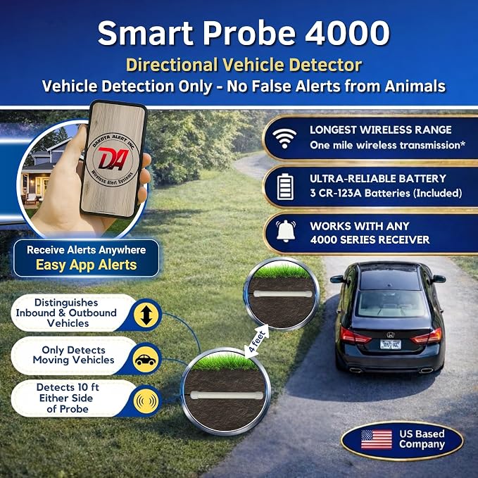 Dakota Alert Smart Dual Probe 4000 Driveway Alarm – Directional Vehicle - Image 2