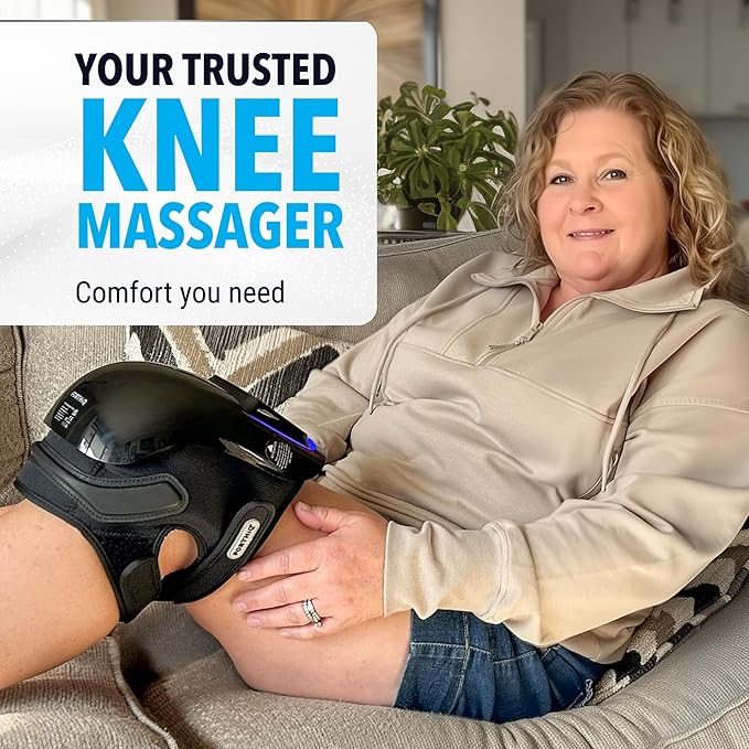 FORTHiQ Knee Massager Pro+ with Heat, Red Light and Vibration, 6-in-1, Dual-Wavelength - Cordless, Portable, Adjustable Straps, Easy to Use, Saves Your Settings, FSA-HSA Eligible