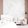 Dundee Deco Faux Marble Wall Panels - Sample - Glossy, Waterproof Indoor Wall Cladding - White, Grey, Black Veins - Sample 6" x 6"