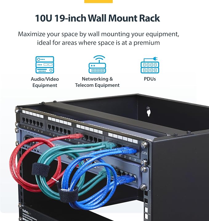 StarTech.com 10U Wall Mount Network Rack, 14 in Deep, IT Equipment, Network - Image 2