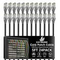 5 Feet Cat6 Patch Cables, Solid Pure Copper Patch Cord, Cat 6 Ethernet Cable by CatBose