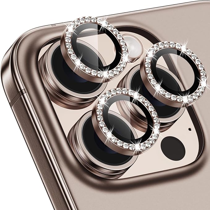 for iPhone 16 Pro/16 Pro Max Camera Lens Protector Bling Individual Metal by Xfilm