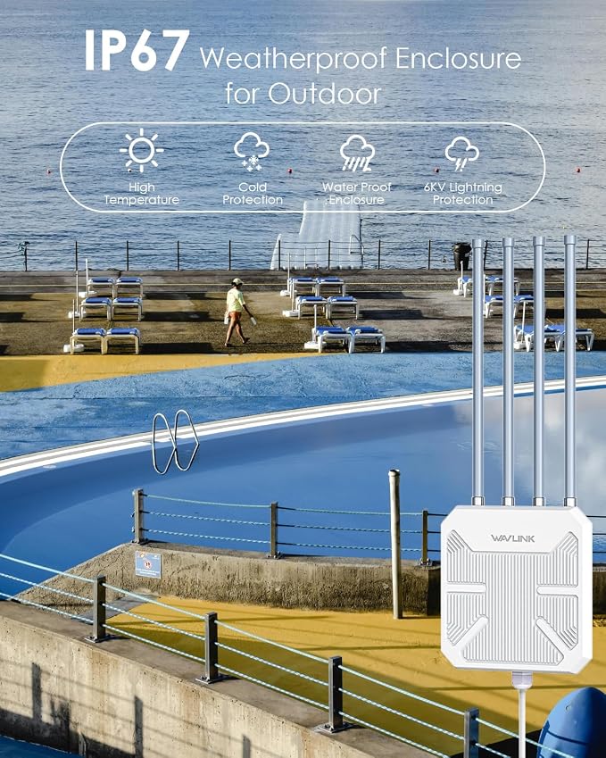 WAVLINK 2026 AX3000 WiFi 6 Wireless Outdoor Repeater, Long Range Outdoor WiFi - Image 4