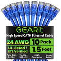 GEARit Cat 6 Ethernet Patch Cable 1.5 ft Blue by GEARit