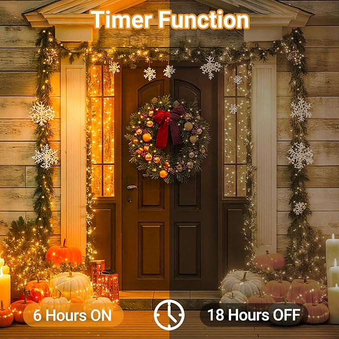 litogo 2 Pack Fairy Lights Battery Operated with Timer, 33FT 100LED Twinkle String Lights USB-C Powered 8 Modes Dimmable for Indoor Bedroom Centerpiece Wedding Classroom Dorm Christmas Decorations