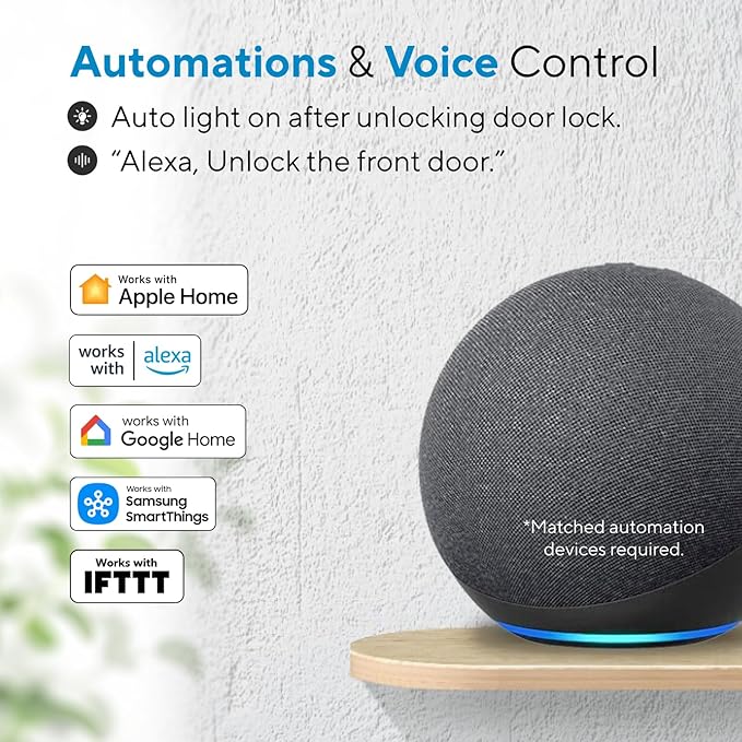 ULTRALOQ Bolt Smart Lock, Built-in Wi-Fi, Matter Over Thread, Works with Apple Home, Alexa, Google, 7-in-1 Keyless Entry Deadbolt with Fingerprint ID, App, Keypad, Remote Control, 18 Months Battery