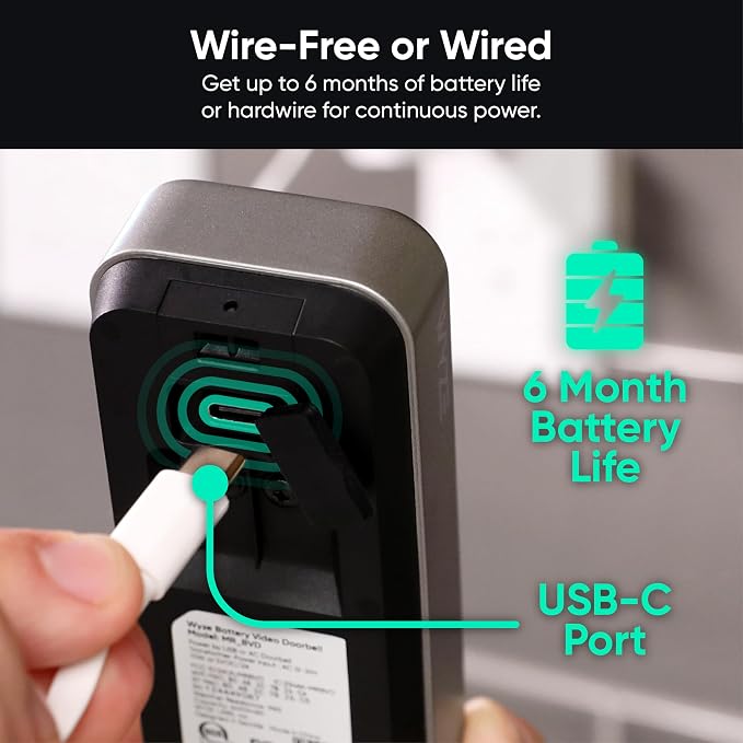 Wyze Battery Video Doorbell Wireless Camera, 1536x1536 HD+ - Image 6