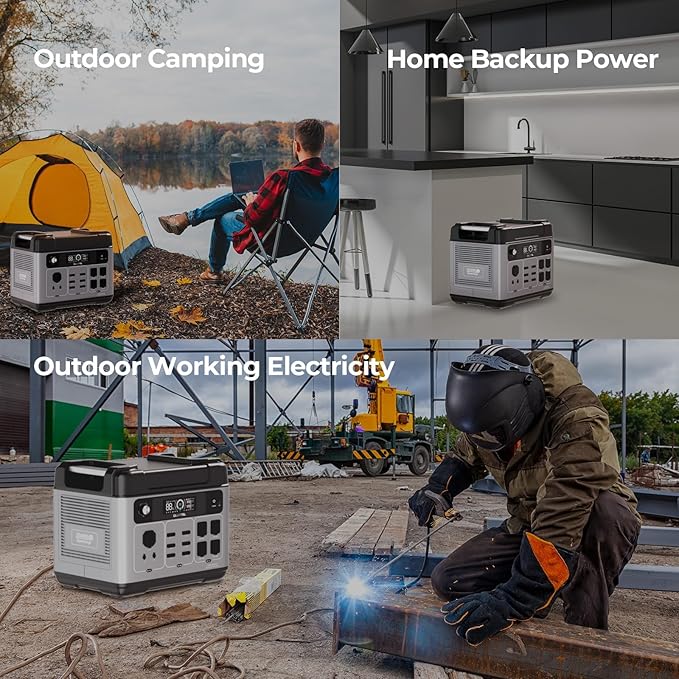 OUKITEL P2001 Plus 2400W Solar Generator with 100W Solar Panel, 2048Wh Solar Power Station with 4 AC Outlets(5000W Peak), 1.5H Full Charging, APP Control Battery Backup for Home, Camping & RVs