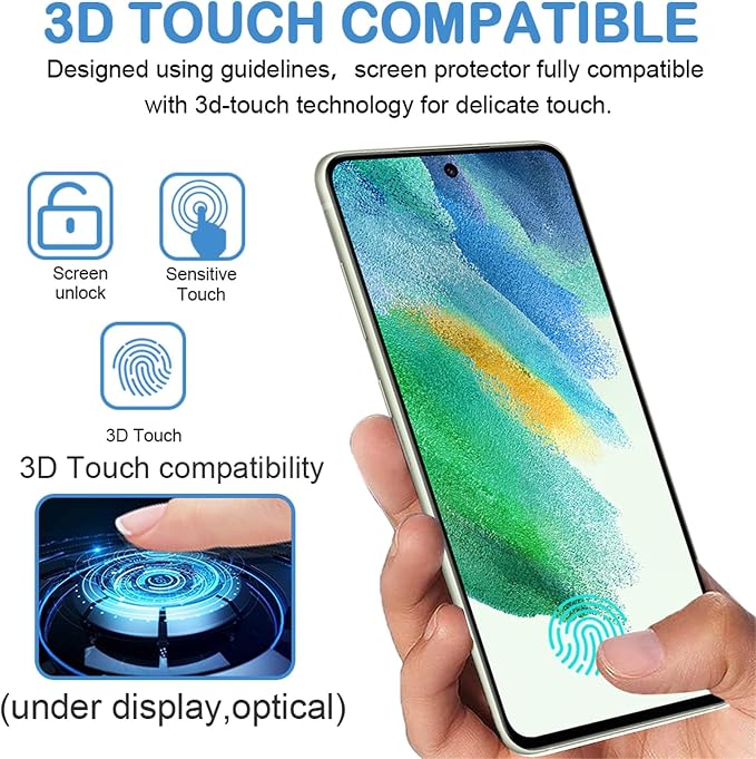 Galaxy S21 FE Screen Protector and Camera Protector, Tempered Glass Screen - Image 5