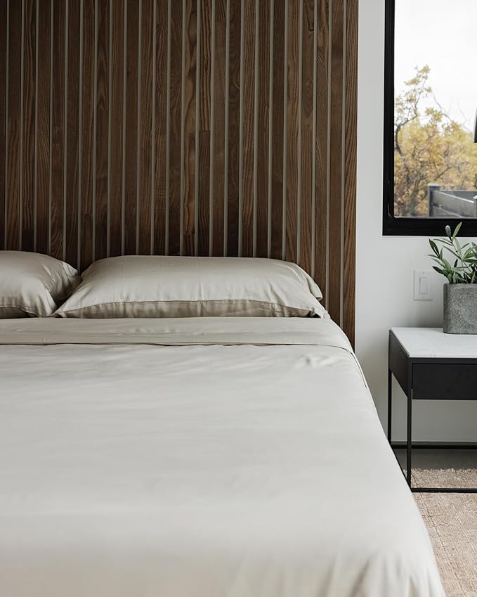 Cozy Earth Luxury Bed Sheet Set - 100% Viscose from Bamboo Fabric, Ultra-Soft & Breathable, Fits Regular & Deep Pocket Mattresses up to 20" - 4 Pieces California King Sheet Set Driftwood