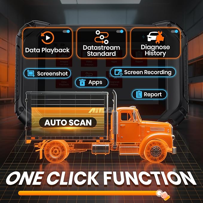ANCEL V5 HD PRO Heavy Duty Truck Scanner, New Bi-Directional Control Diesel Scanner, Full System Diagnostic Scan Tool with 40+ Resets, ABS SRS D-P-F Regen for Semi Trucks Commercial Vehicles