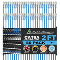 CableGeeker Patch Cables Cat6a 2ft Slim, Cat6 Ethernet Patch Cable 10G Support by CableGeeker