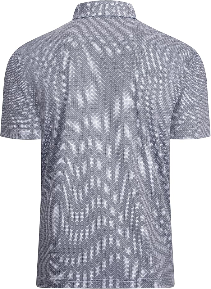 Alex Vando Mens Golf Shirt Moisture Wicking Classic Print Golf Shirts for Men