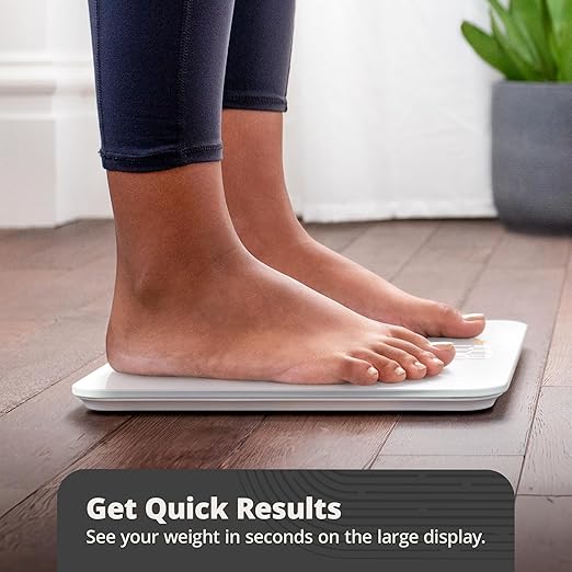 Greater Goods AccuCheck Digital Scale for Body Weight - Accurate Digital Bathroom Scale with High-Precision Sensors, Large Easy-to-Read Backlit Display, 400 lb Capacity, Auto Step-On (White)