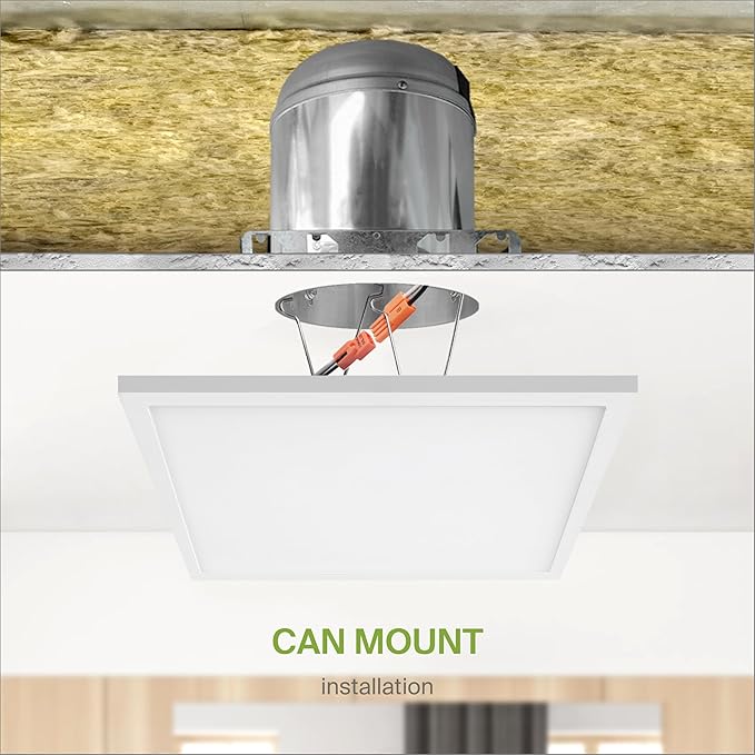 ASD LED 12" Square Flush Mount Ceiling Light Fixture, Low Profile Surface Lighting | 5CCT, Dimmable, Ultra-Thin, ETL Listed | 24W 1700LM 2700-6000K 120V | Kitchen, Bedroom Lamp | White, 12 Pack