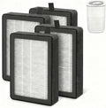 Air Filter Compatible with LEVOIT LV-H128, PUURVSAS HM669A, ROVACS RV60 Air Purifier, H13 HEPA Replacement Filter, 4 Pack