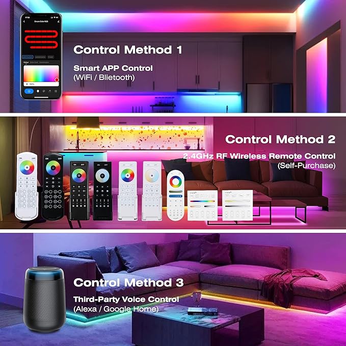 XXK DR03W WiFi SPI 5~24V RGB Controller - Designed for Addressable LED Strip Lights, Compatible with Alexa Google Home Siri Smart Life Tuya APP Control Work with RC03RF WR01RF 2.4GHz Remoter etc