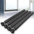 WooFog Adjustable Window Security Bars Vertical, Heavy Duty Sliding Patio Glass Door Lock Bar with Rubber Feet, 17-32 inch Window Safety Stopper for Up and Down Windows -Black 4 PCS Patented