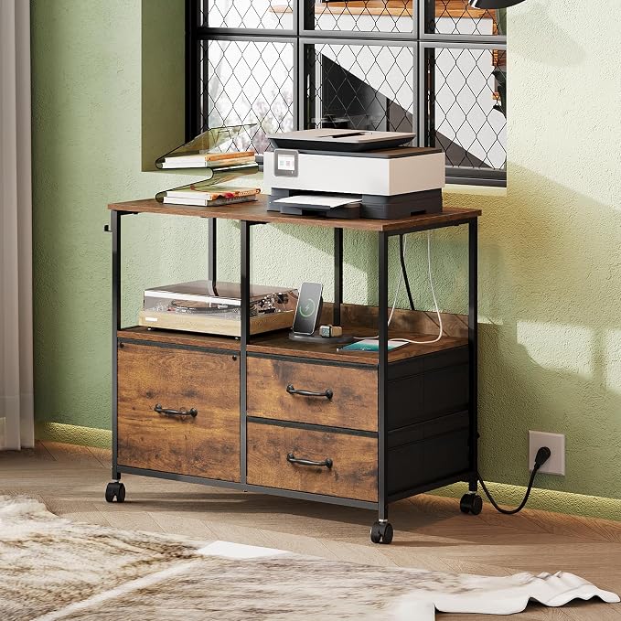 DEVAISE 3 Drawer Mobile File Cabinet, Rolling Printer Stand - Image 2