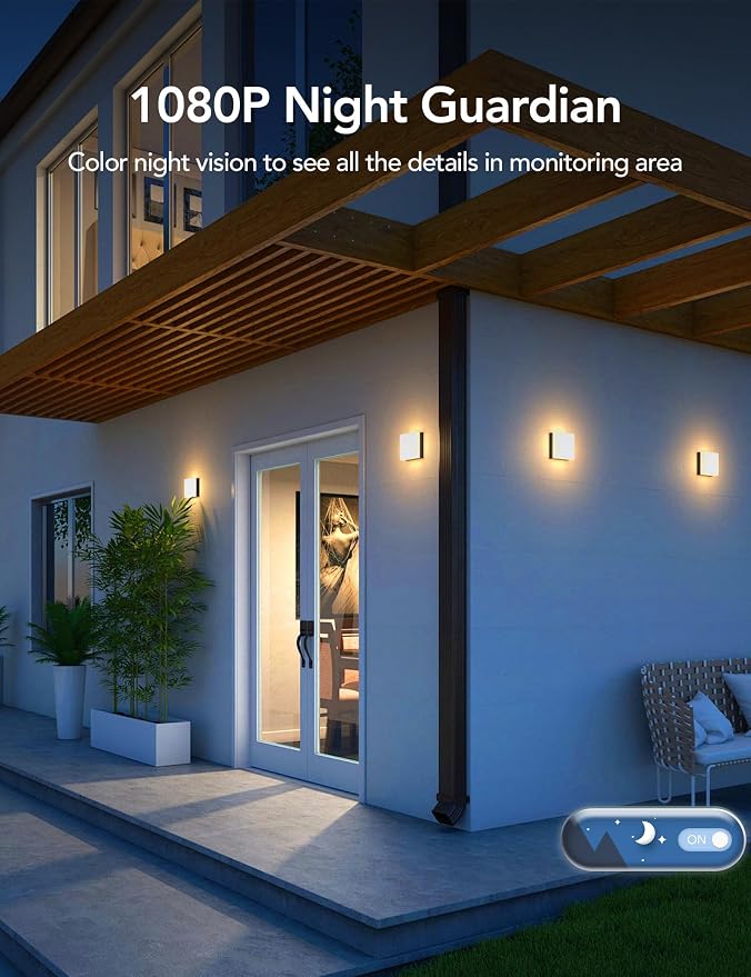 GNCC Solar Security Cameras Wireless Outdoor, 2.4G WiFi 360° View Solar/Battery - Image 4