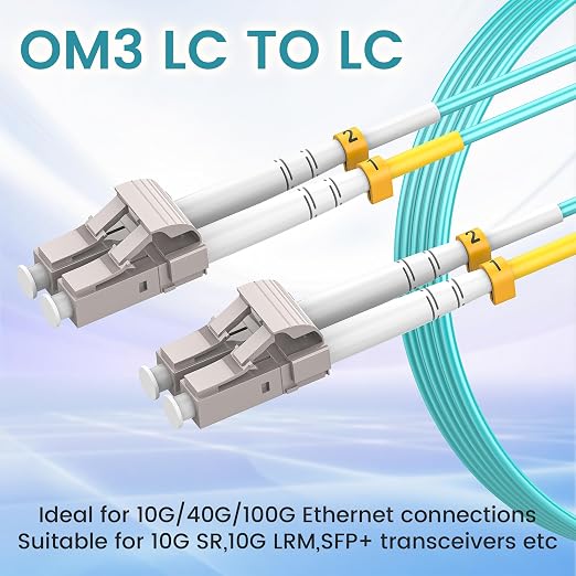 OM3 LC to LC Fiber Patch Cable 5m/16ft 6-Pack, 10Gb/40Gb Multimode Duplex - Image 5