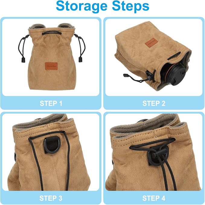 Patikil S Size Drawstring Lens Case Flannel Camera Handbag - Image 5