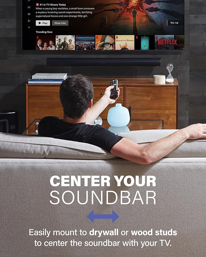 SANUS Extendable Soundbar Wall Mount for Sonos Arc & Sonos Arc Ultra Soundbar – 5” Depth Adjustment Optimized for Dolby Atmos - White Speaker Mount