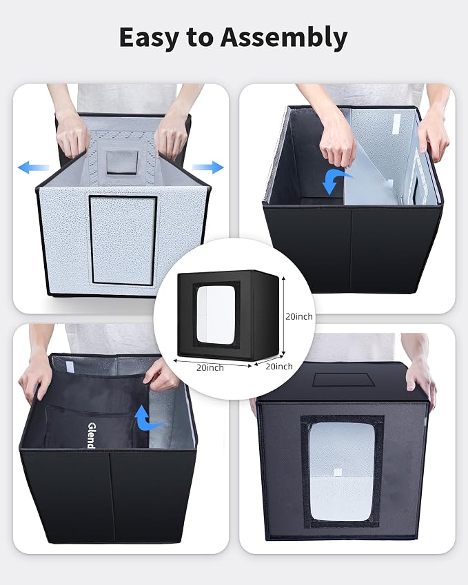 Glendan Light Box Photography: 20x20 inch Photo Studio Light Box - Image 2
