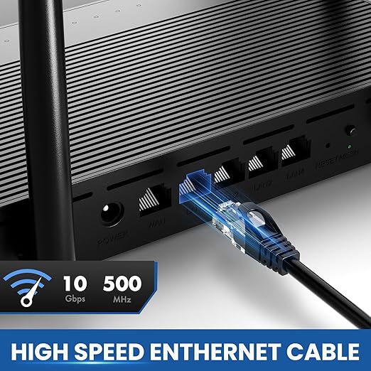Cat 6 Ethernet Cable 12 Ft 2 Pack, Cat 6 Cable Outdoor&Indoor, High Speed - Image 2
