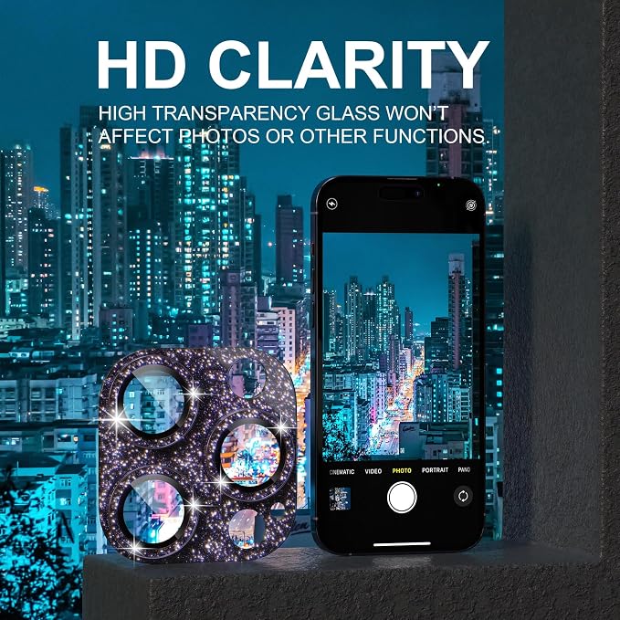 Choiche for iPhone 14 Pro/iPhone 14 Pro Max Camera Lens Protector, Bling Camera - Image 6