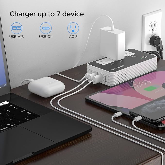 KEY POWER 2000W Voltage Converter US to Europe, 220V to 110V Converter for European Travel for Hair Dryer Straightener Curling Iron,International Universal Power Adapter with Type C, E/F, G, I, A.