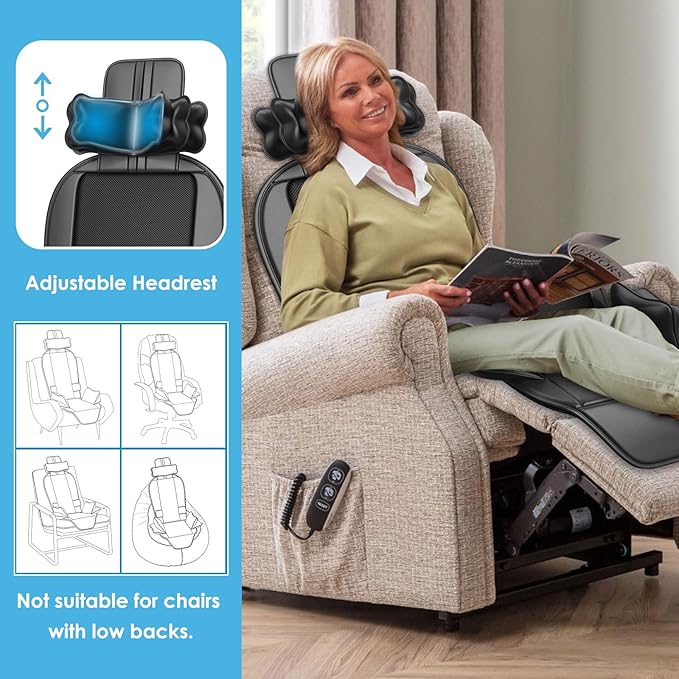 Shiatsu Massage Cushion with Heat,Kneading Massager with Vibration,Seat Massager for Office