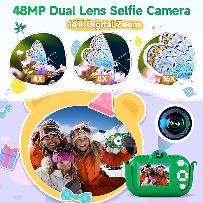 Kids Camera Boys Toys for 3 4 5 6 7 8 9 Years Old Boys, 48MP Dual Lens Kids - Image 3