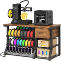 3D Printer Workstation with Power Outlet & Filament Storage, Heavy Duty 4-Tier by Anrigeail