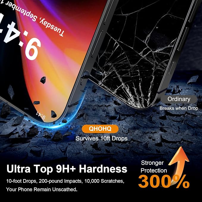 QHOHQ for iPhone 16 Privacy Screen Protector + Camera Lens Protector, Top 9H+ - Image 4