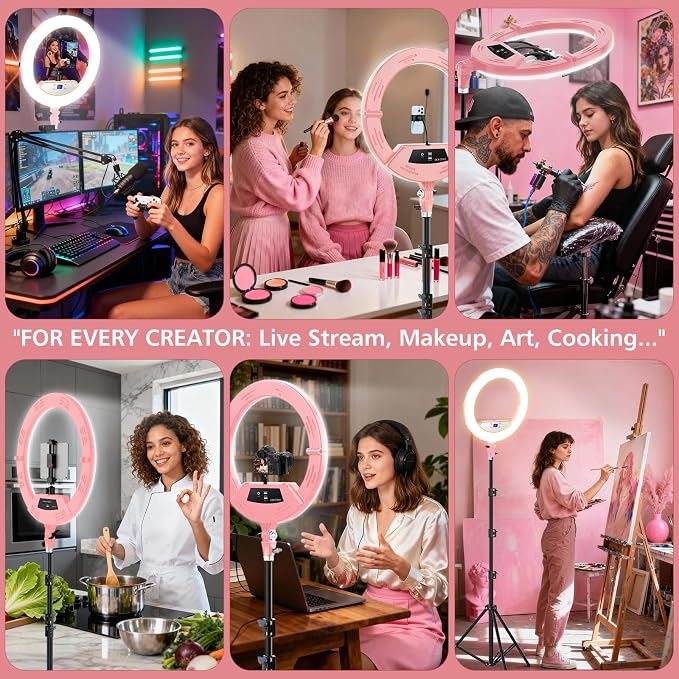 22" Large Ring Light with Stand, Foldable LED Big Ring Light Tripod - Image 8