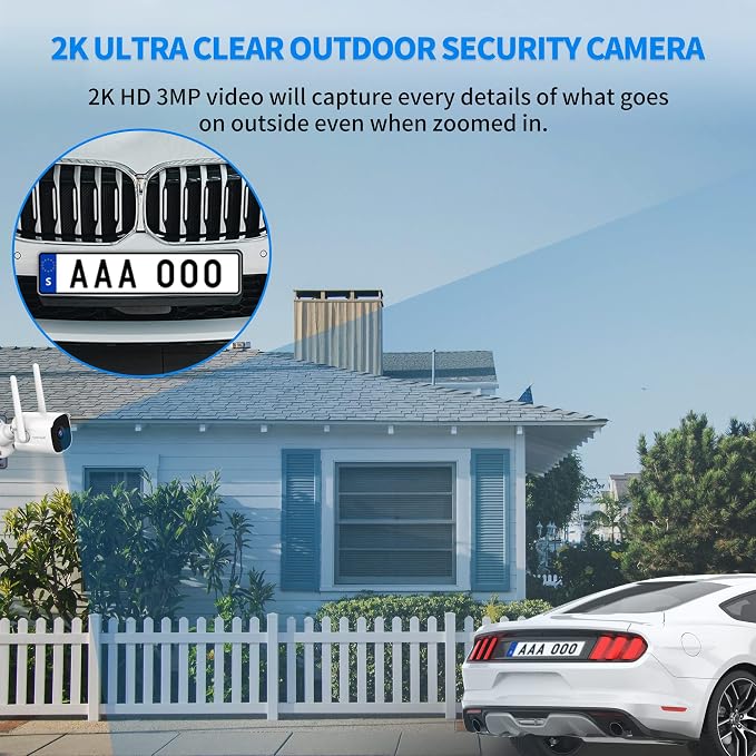 Septekon 2K Home Security Cameras, 4 Pack Wired WiFi Outdoor Security Cameras - Image 2