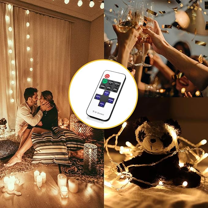 RF Mini Wireless Remote Controller for Single Color 3528 5050 LED Strip Lights, Wireless Remote Control with 2Pin JST Connector, RF LED Strip Light Dimmer